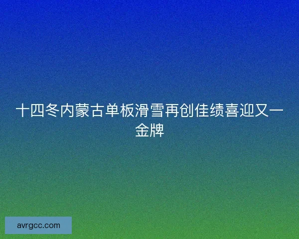 十四冬内蒙古单板滑雪再创佳绩喜迎又一金牌